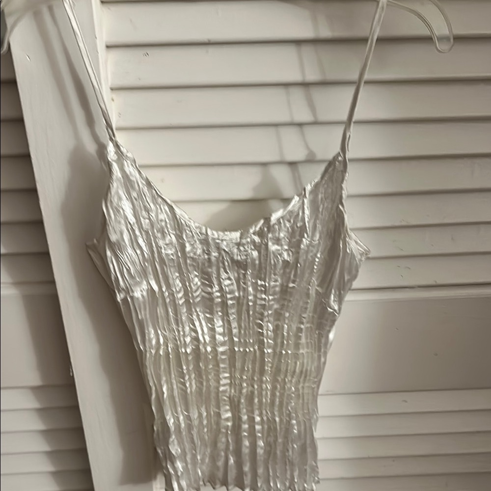 Peter Nygard White Ribbed Sleeveless Camisole